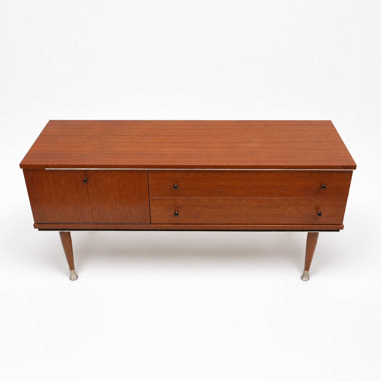 Vintage low teak sideboard 1960s