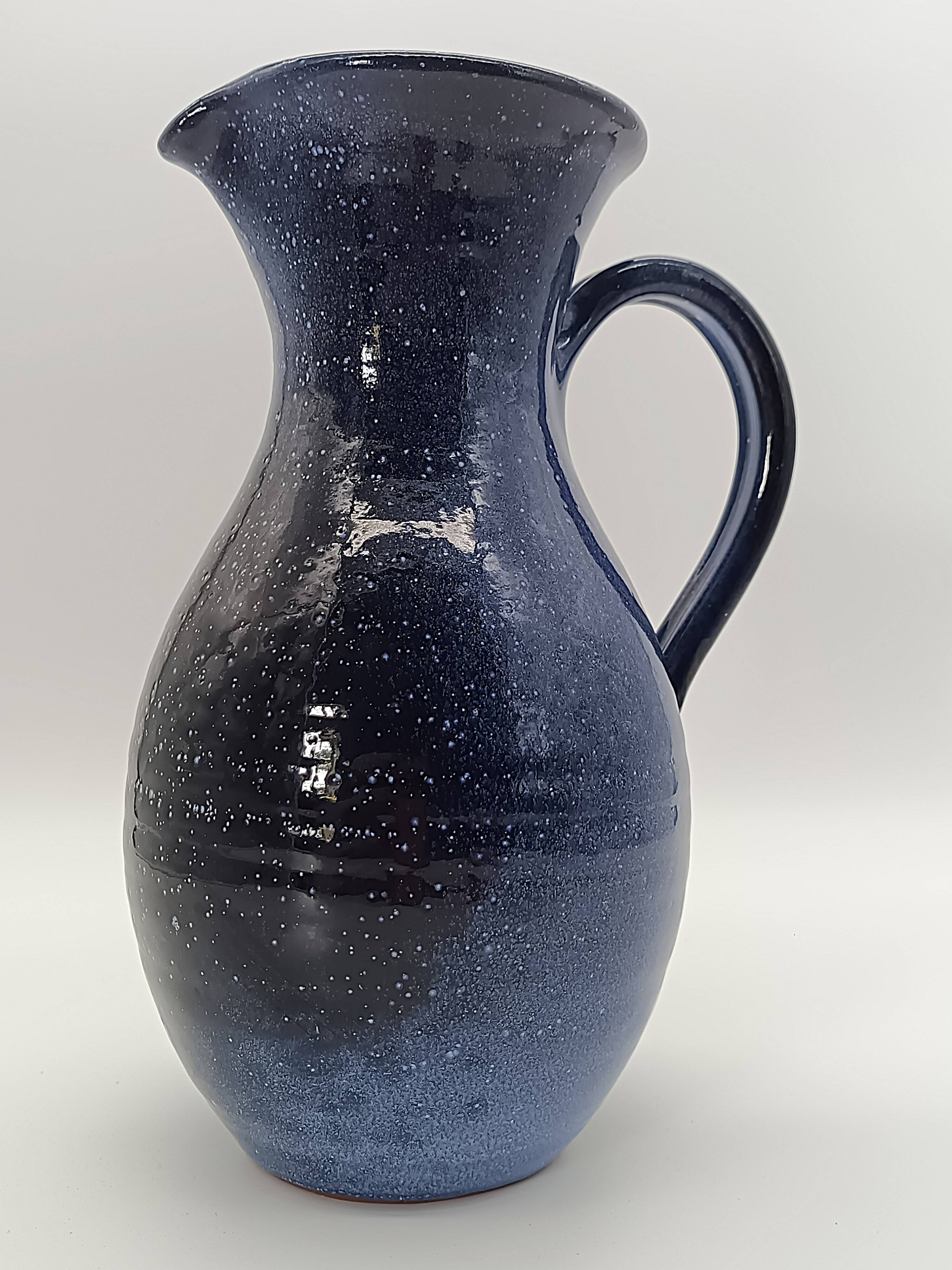 Grand pichet en terre cuite émaillée – Atelier Les Cyclades (Anduze)