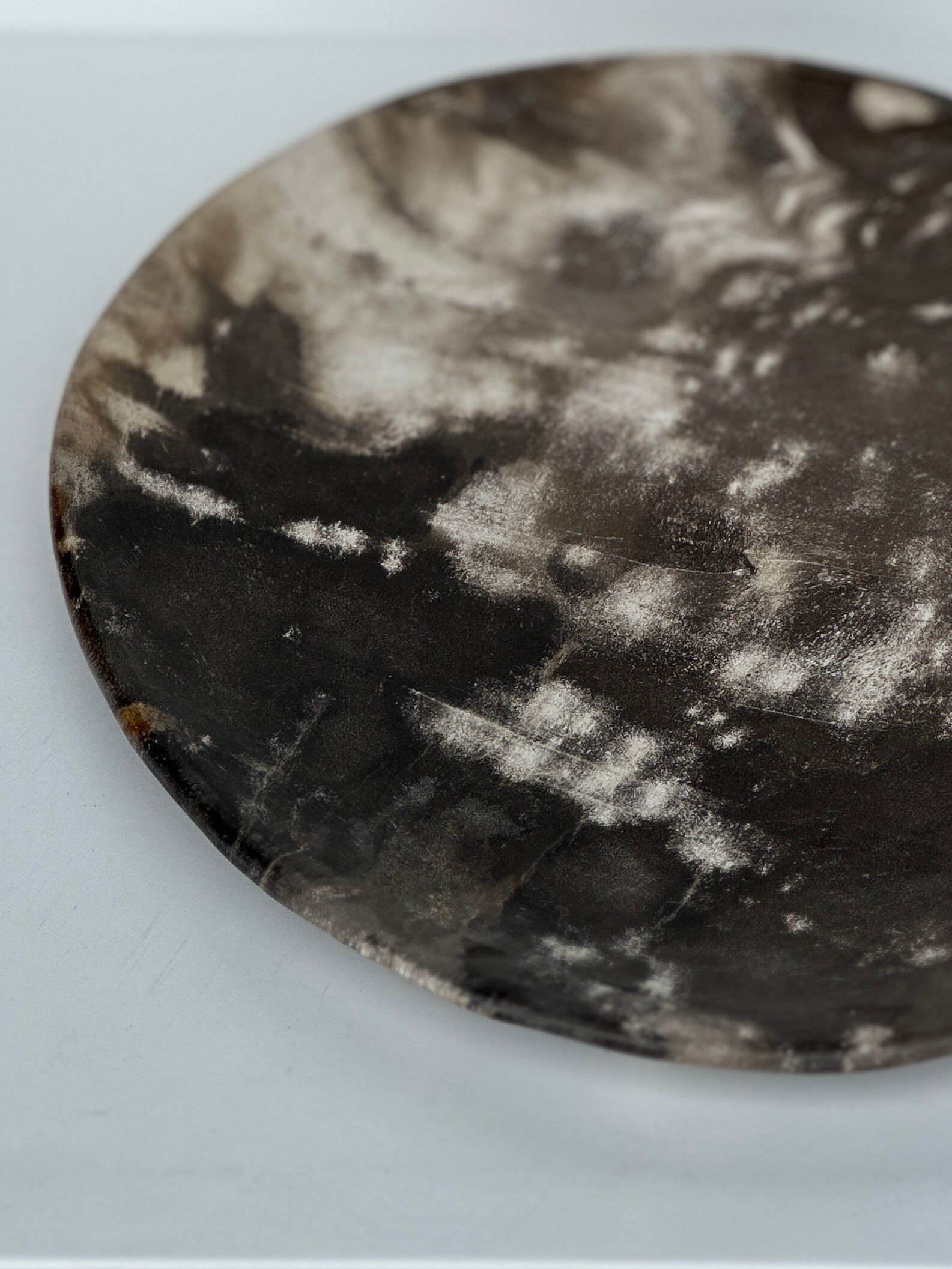 Dish in petrified wood