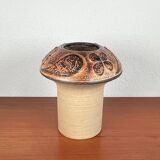 Mid-century modern stoneware mushroom vase by Haico Nitzsche for Søholm, 1960s.