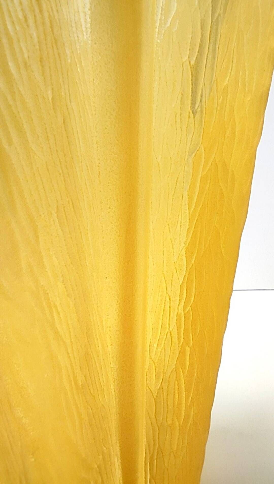 Art Deco Star Shaped Yellow Glass Vase Attributed to Pierre D'Avesn for Dau