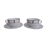 2 déjeuners basques en porcelaine