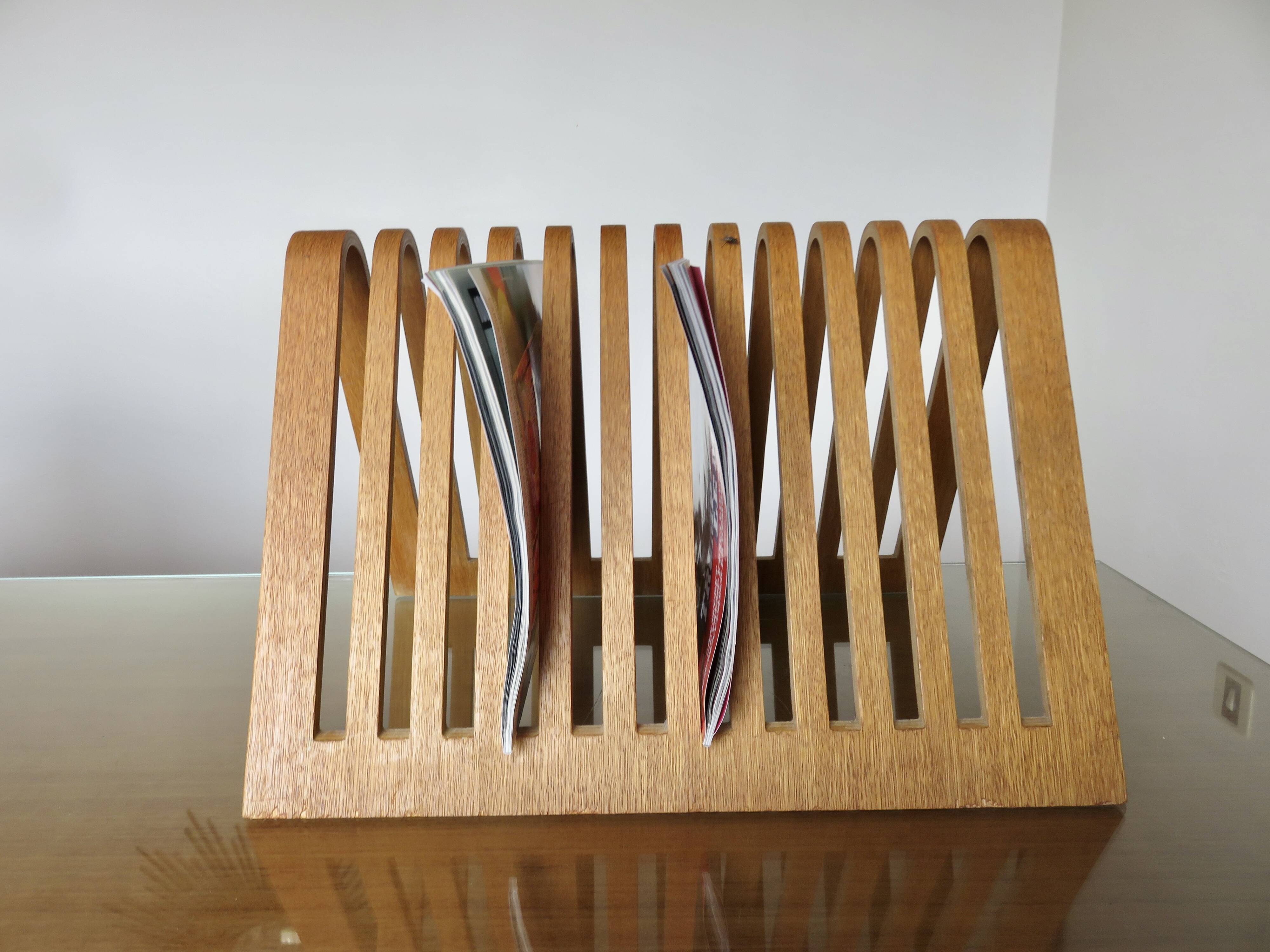 HABITAT magazine rack in bent wood 1980
