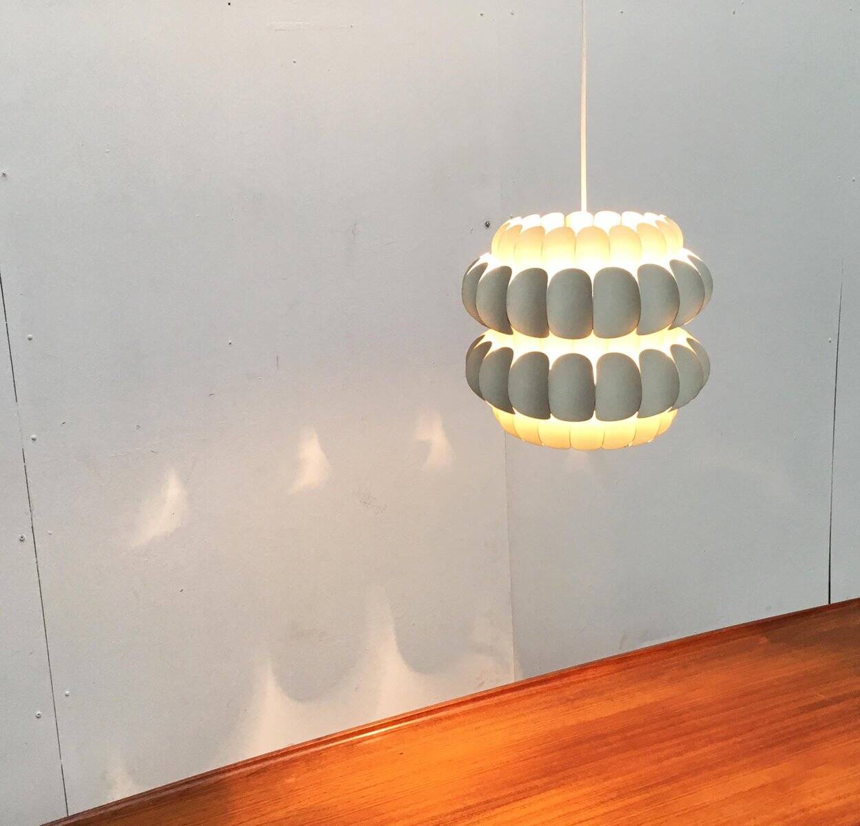 White metal pendant lamp from the mid-century by H. Zender for Temde.