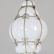 Amazing Large Venetian Lantern in Murano Reticello Glass, 1940s