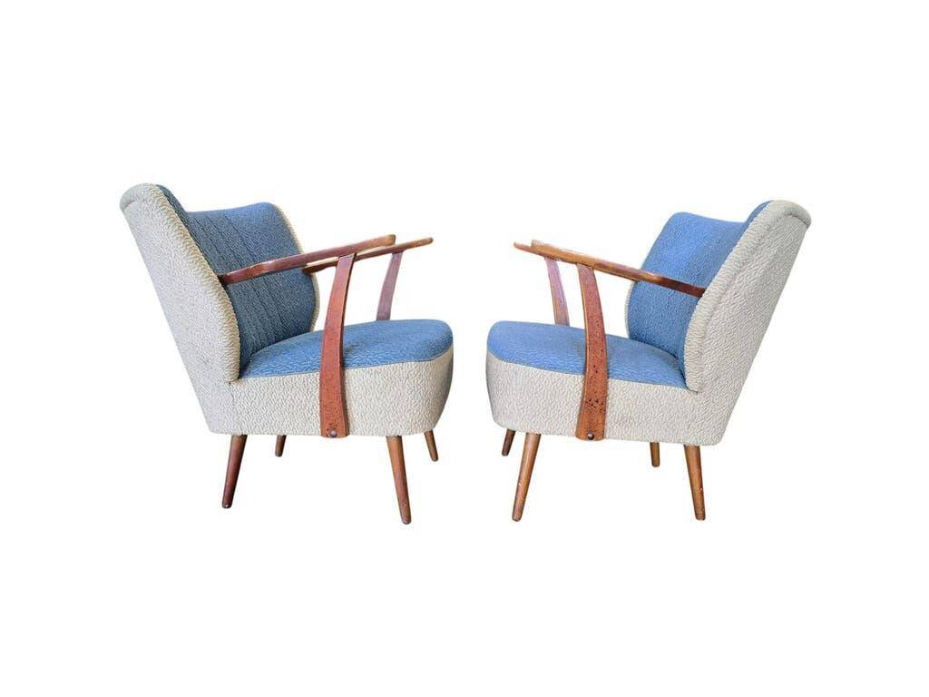 Set of 2 vintage cocktail chairs/armchairs.