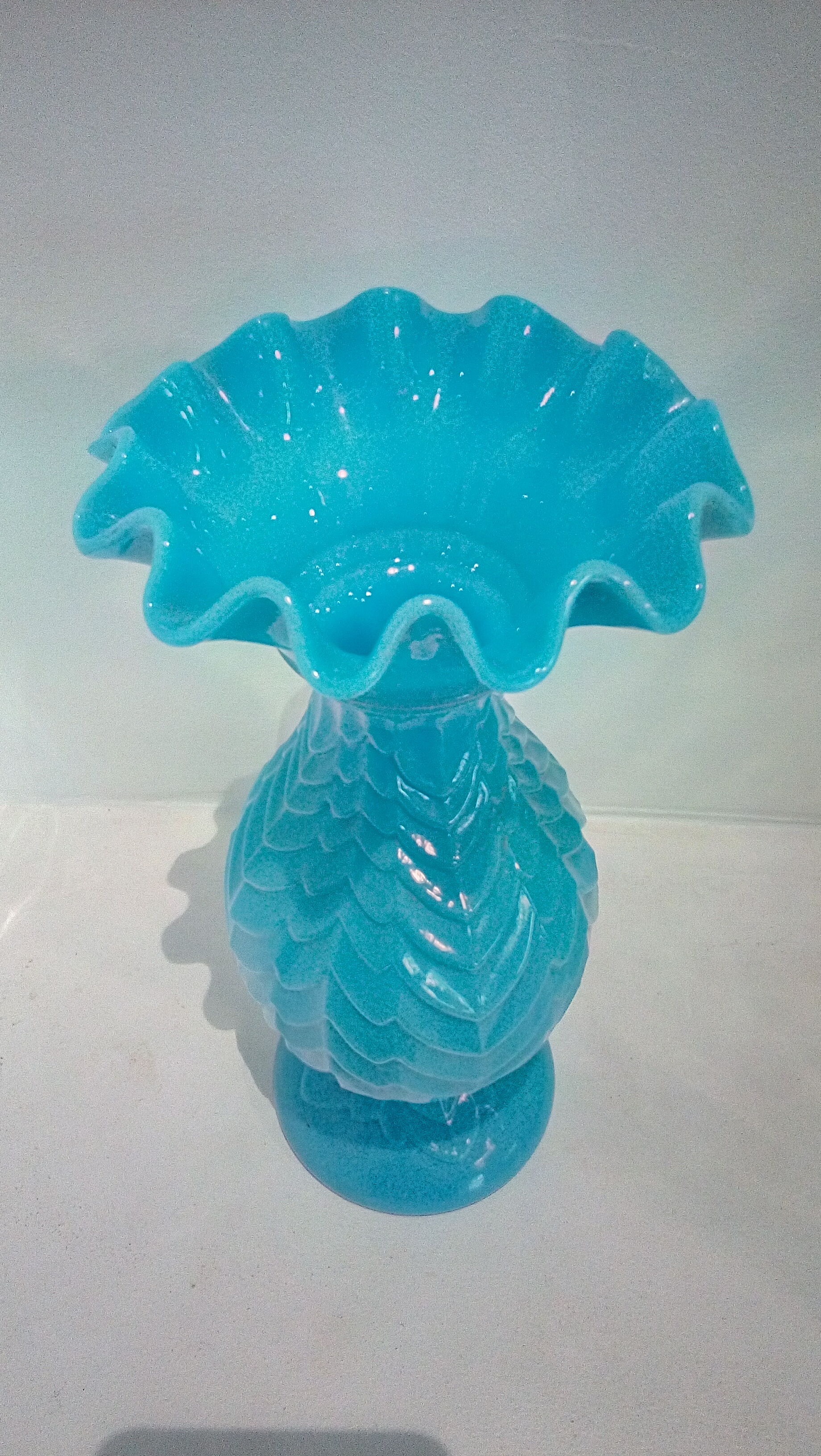 Blue opaline vase