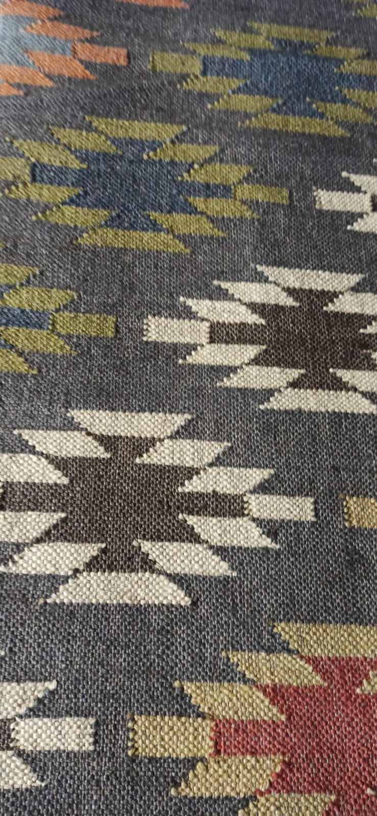 Kilim carpet in burlap and cotton - 120cm x 180cm