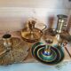 Set of 4 cellar rat candle holders