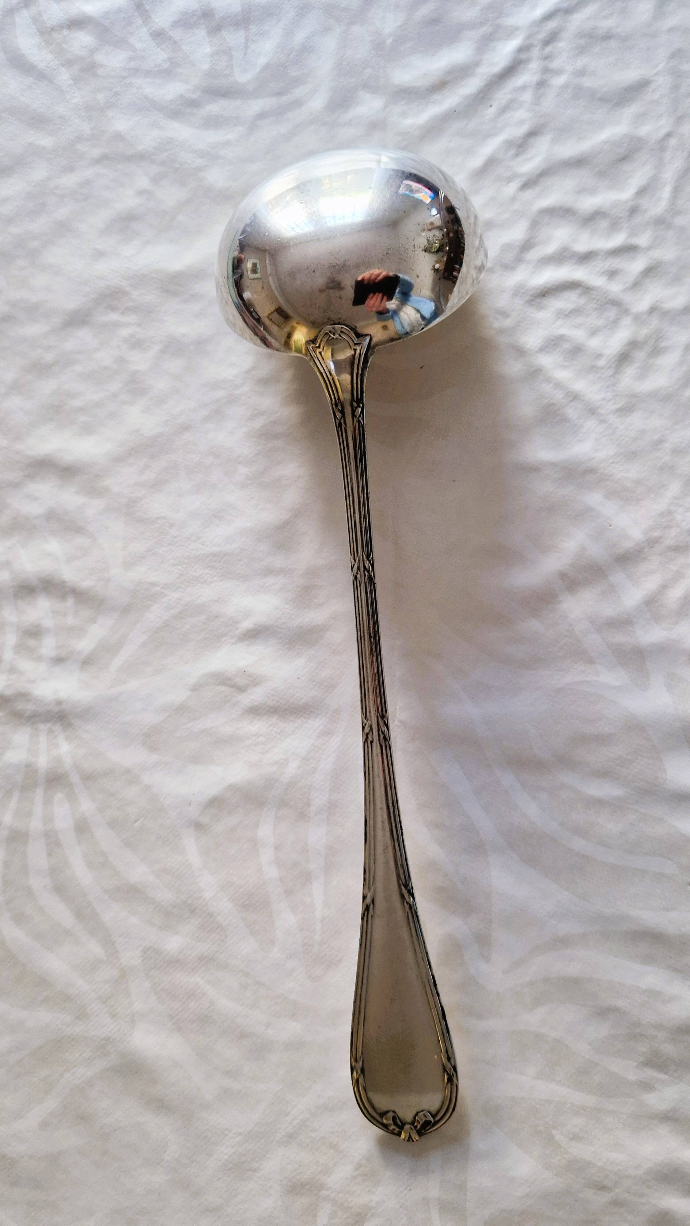 Louche silverware Christofle model Ribbons