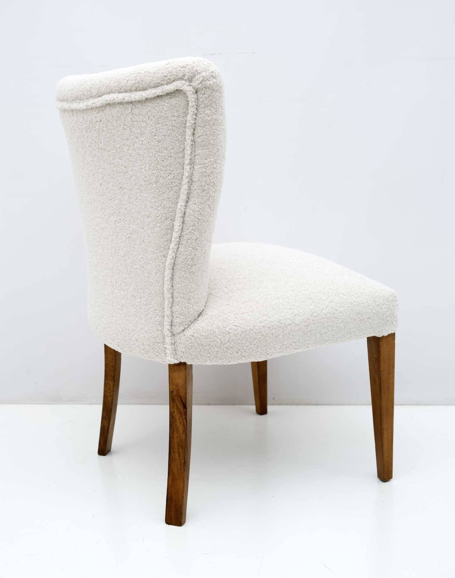Mid-Century Modern Italian Bouclé Small Armchair, 1950s