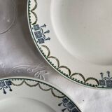 6 antique earthenware dessert plates from Saint Amand.