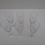 Suite de 6 verres a champagne anciens en cristal