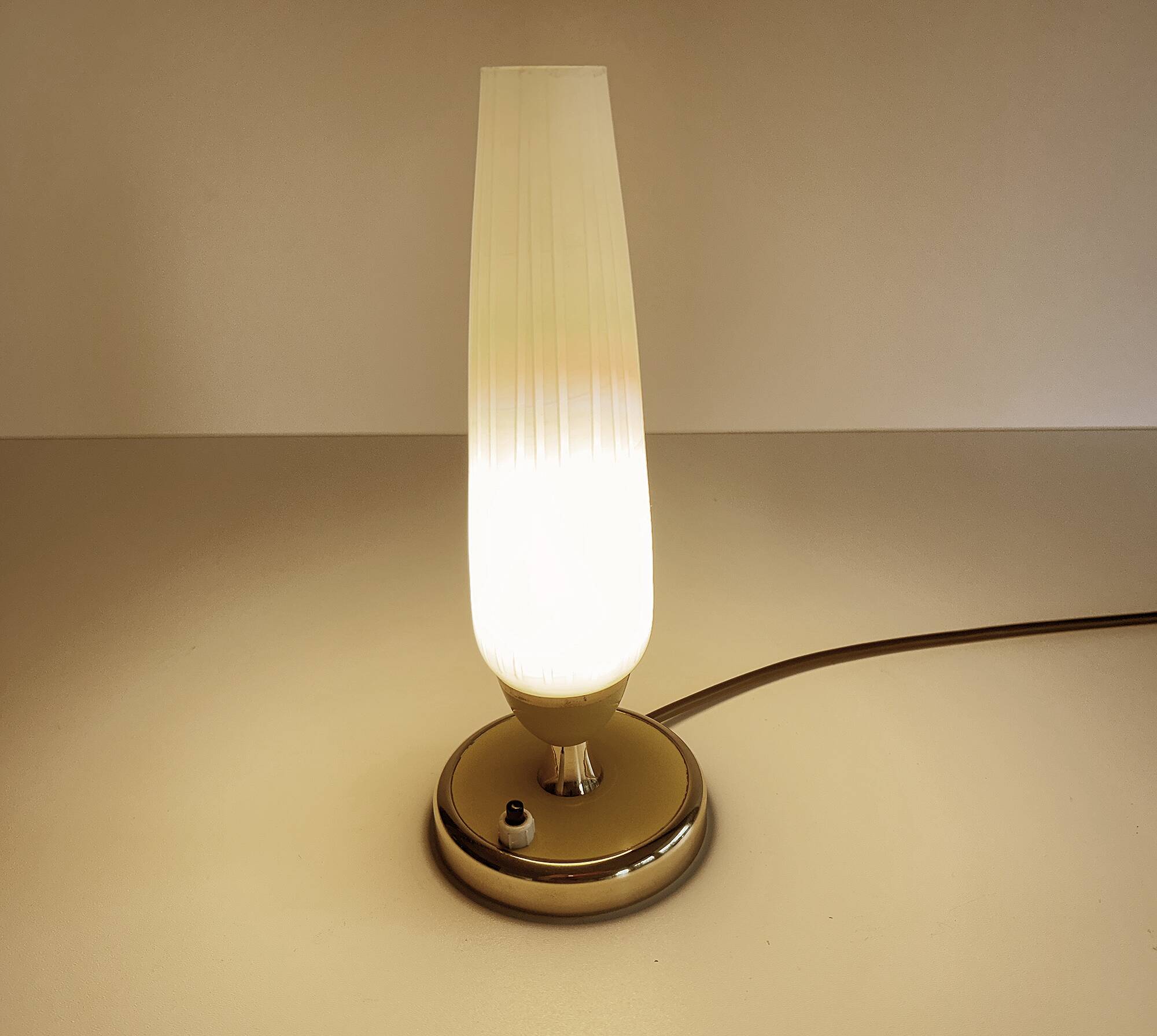 Vintage Lamp 50s Glass, Brass Glass, Yellow