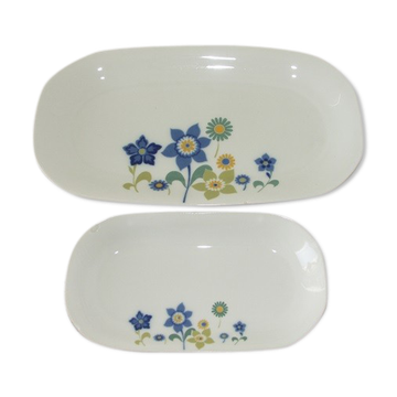 Plat et ravier porcelaine Masse & Surget France vintage 70/80