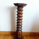 Screw press stool in carved wood