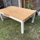 Table basse de ferme campagne bois brut blanc