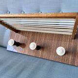 Stylish Mid Century Modern Coat Rack with Wooden Shelves - Charming Vintage Inspired Coat Hanger - S