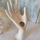 Soliflore vase, or jewelry holder, ring, in white ceramic.