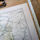 Printed in 1889, map of Sarthe. Authentic Vintage