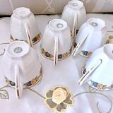 6 Limoges porcelain coffee cups Jean Boyer France vintage