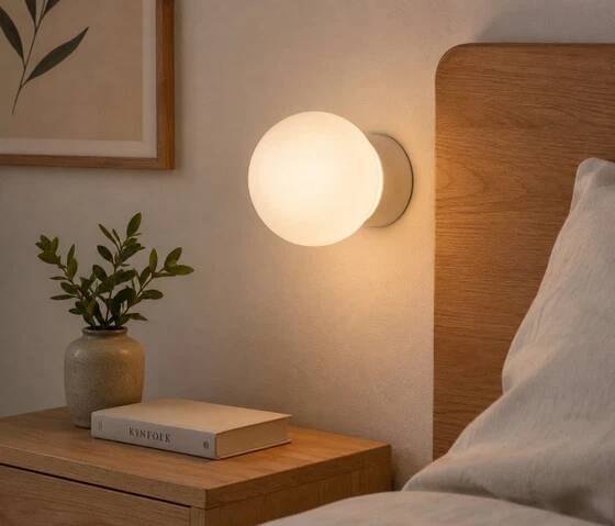 Ceramic and opaline wall light