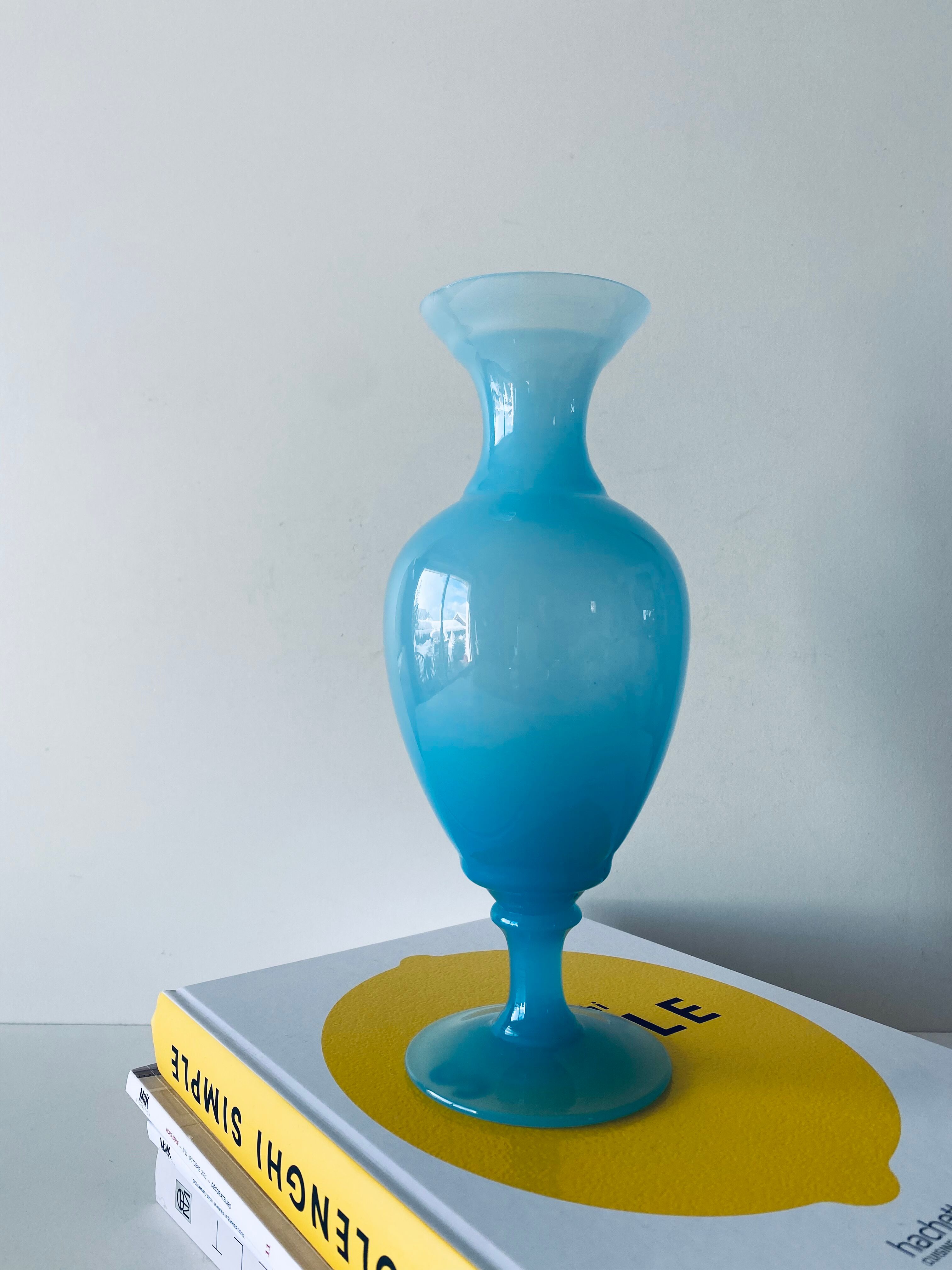 Blue opaline vase