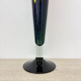 Grand vase en verre jaune et noir, années 1970