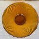 Vintage wavy amber glass fruit bowl, 1970s