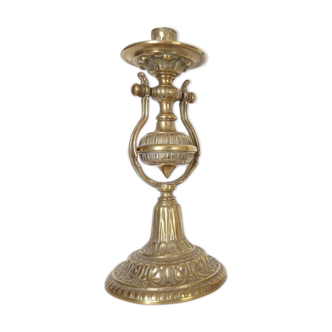 Former pair of gilded bronze candlesticks for boat around 1940