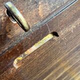 Vintage wooden compartment cabinet with rolling shutter