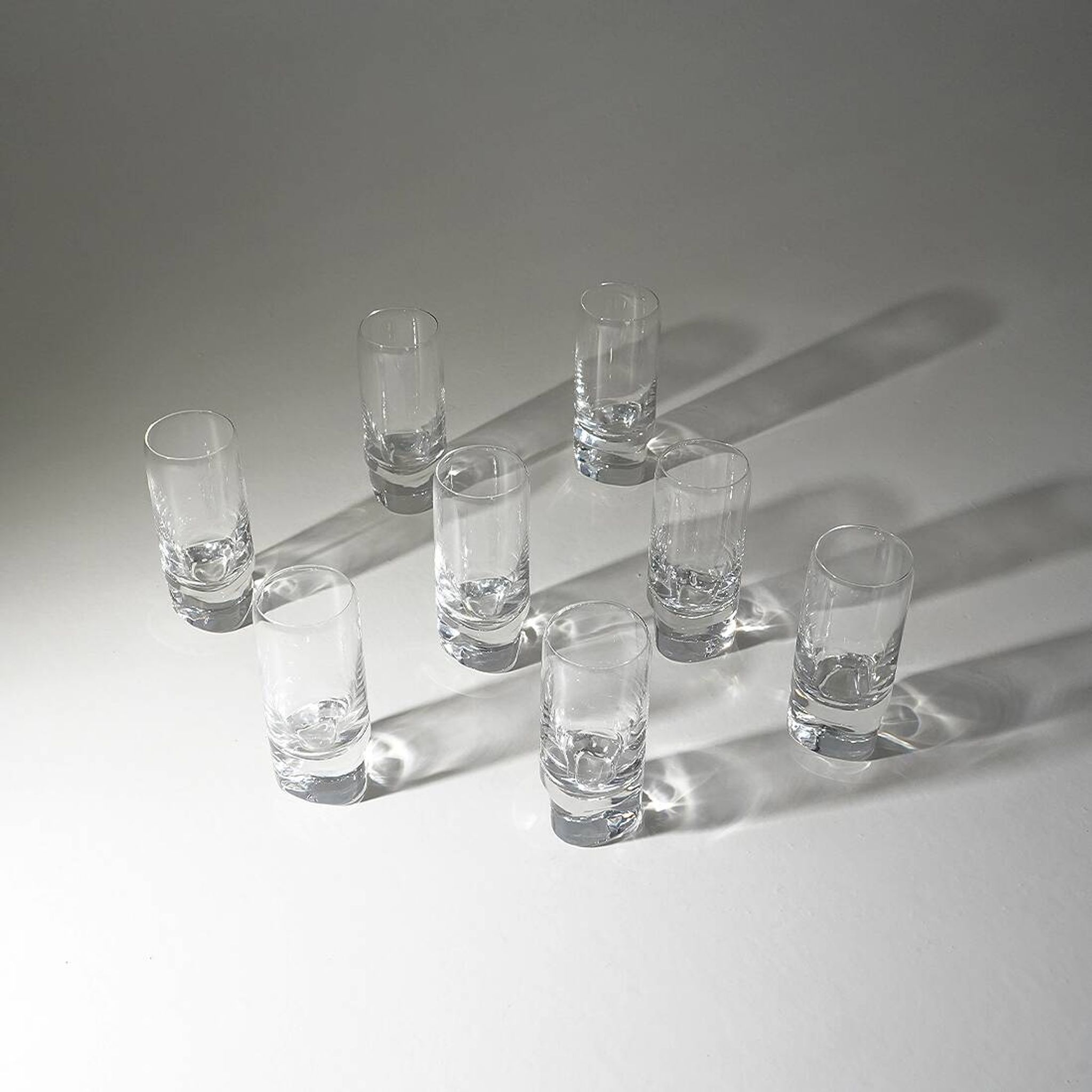 8 “Pitagora Highball” glasses by Marco Zanuso for Arnolfo di Cambio, 1970s
