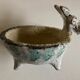Cubist zoomorphic catchall in glazed earthenware