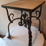 Sellette table d'appoint en acier forgé