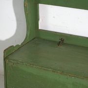 Antique painted pine bank safe – Central Europe, around 1900