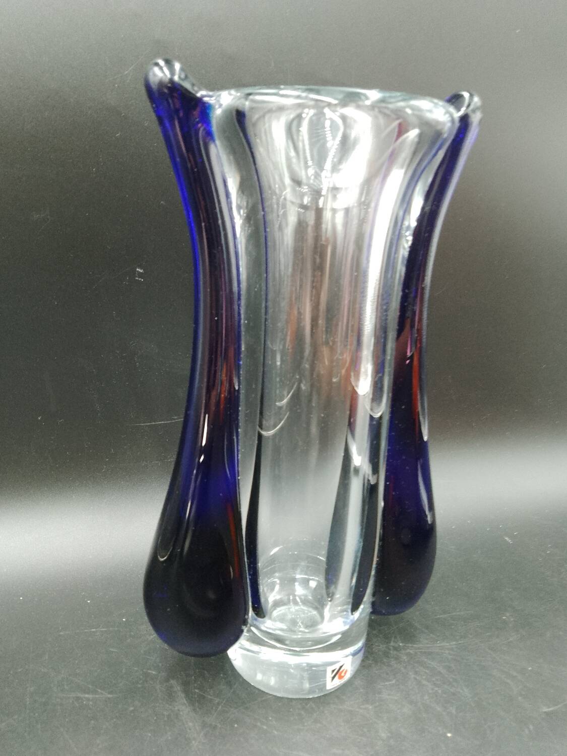 Imposing & massive crystal vase Jaroslav Svoboda Karlov Czech Republic art glass