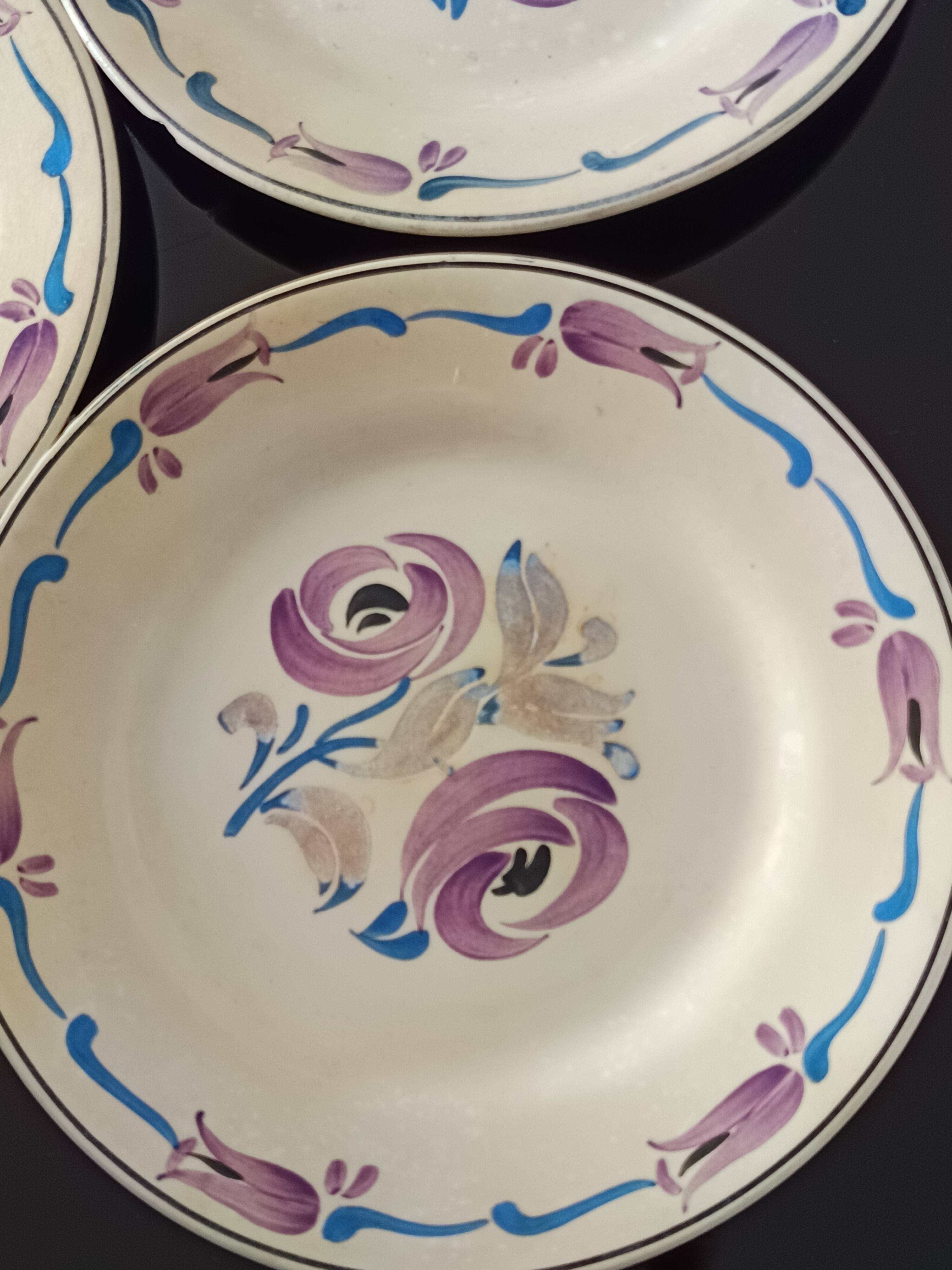 Set of 5 plates from 1930 signed Marcel Goupy