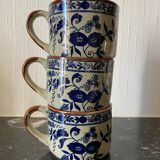 Trio of ceramic coffee cups
