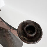 Vintage Modernist Bjorn Wiinblad Style Copper Figural Lady Dress Candl