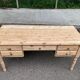 Scandinavian cocktail desk renovated in solid wood from the 90s.