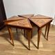 Italian Marquetry Five Piece Triangle Table
