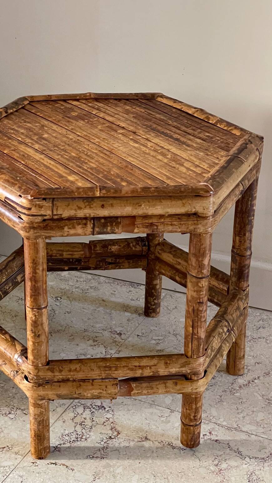 Table basse en bambou vintage