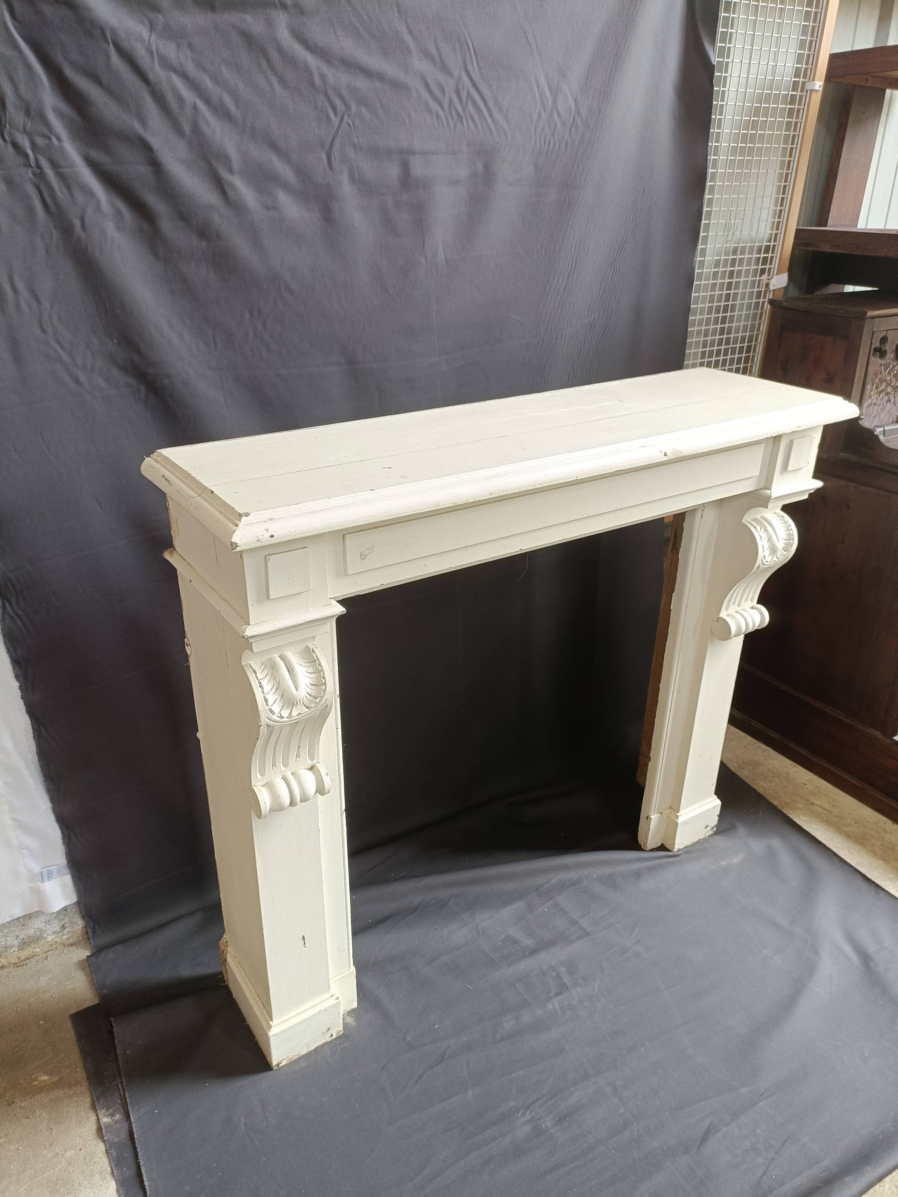 Dressing fireplace white wood
