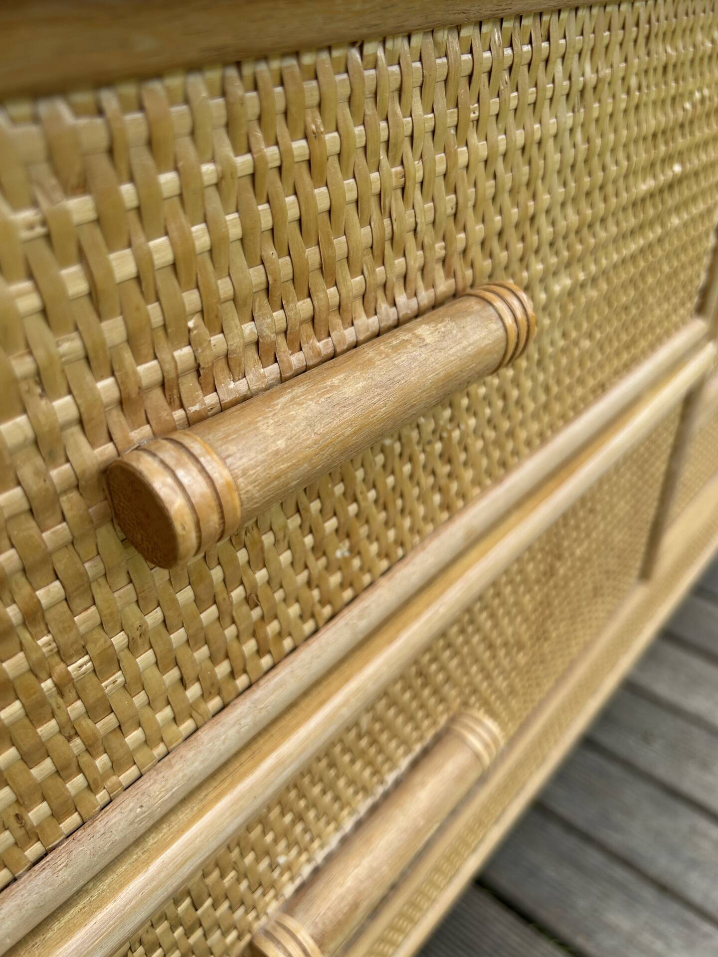 Vintage rattan low cabinet