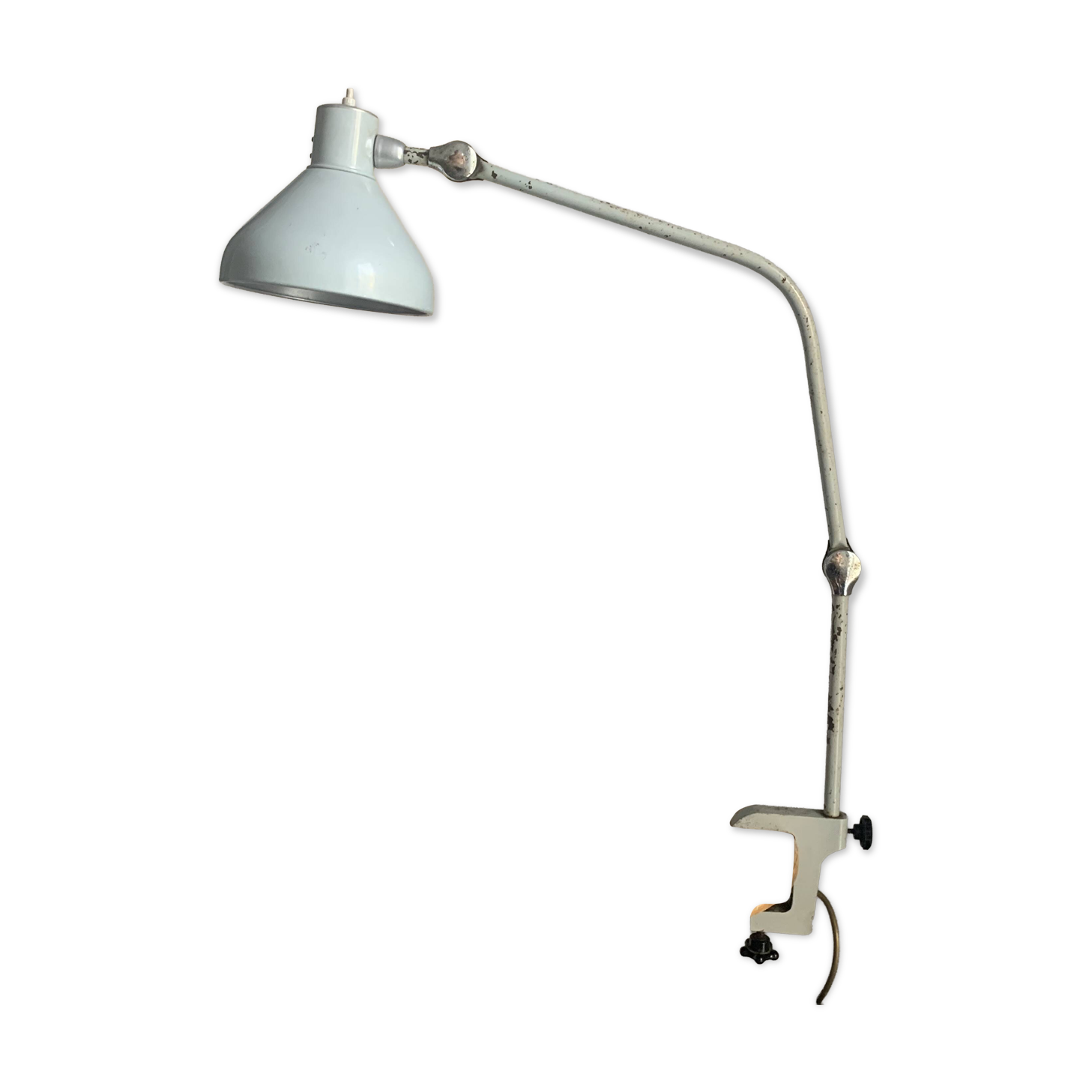 Lampe vintage 1950 industrielle liseuse Jumo GS2 souris - 70 cm