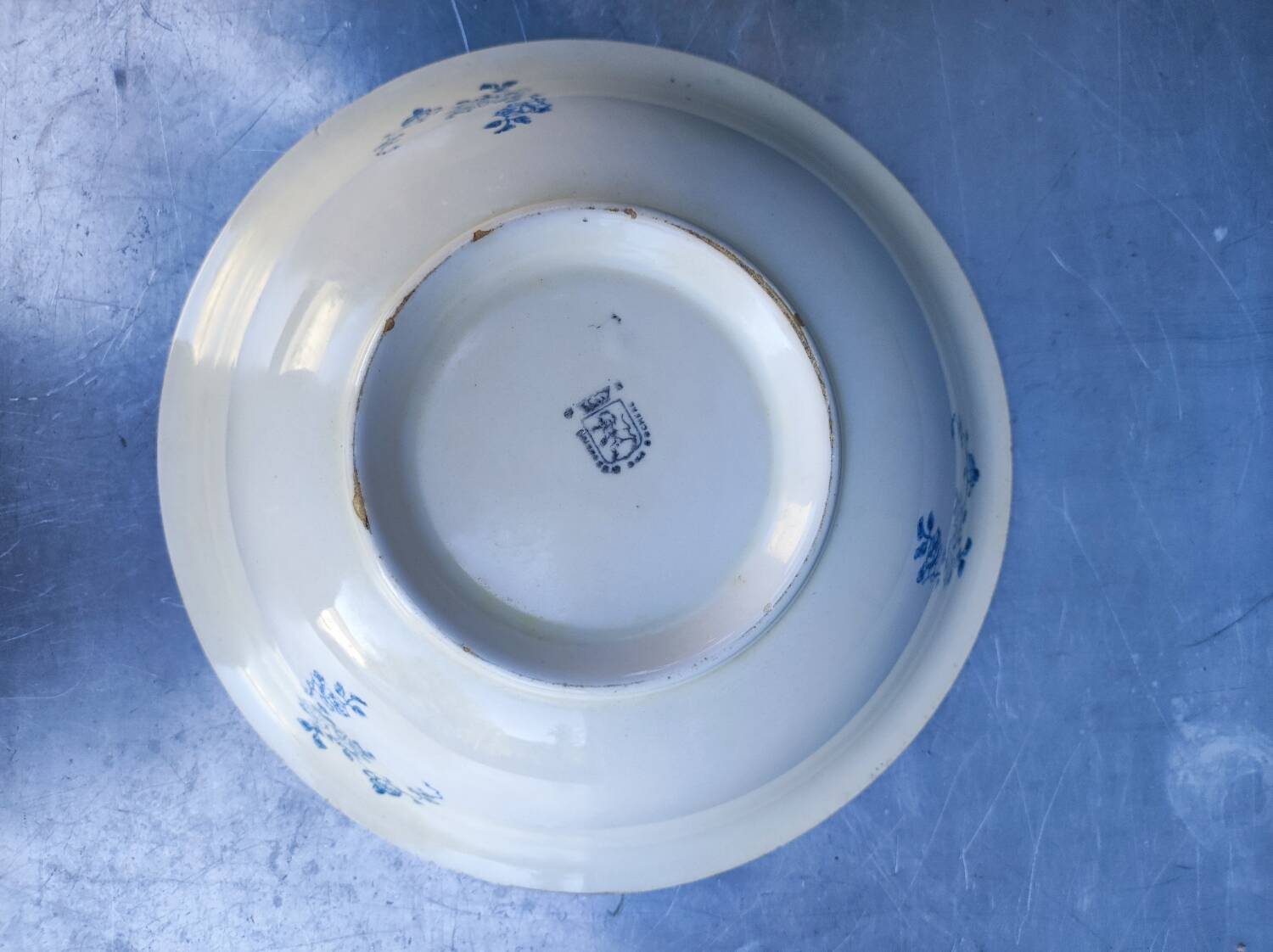 Antique salad bowl, Lyon earthenware