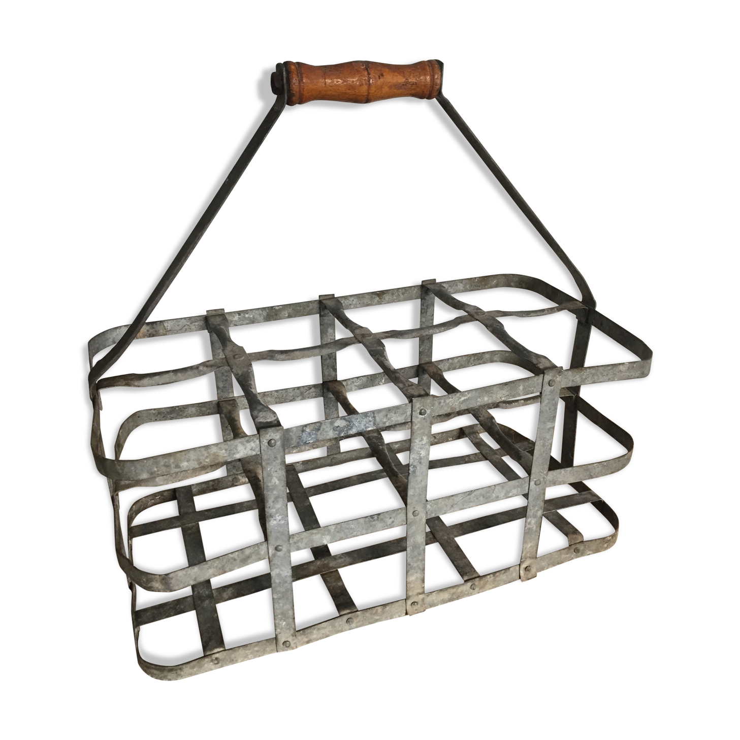 Zinc locker for 8 bottles, bistro, cellar accessory