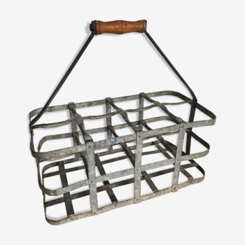 Casier en zinc pour 8 bouteilles accessoire de bistrot, de cave