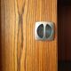 2-door sliding furniture in the style of F. Knoll, veneered teak.