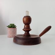 Antique wooden hand candle holder, 19th century
